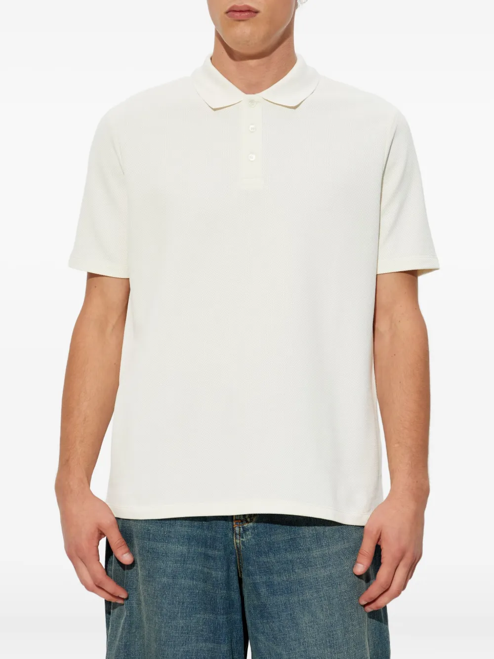 Balmain Poloshirt met embleem knopen Beige