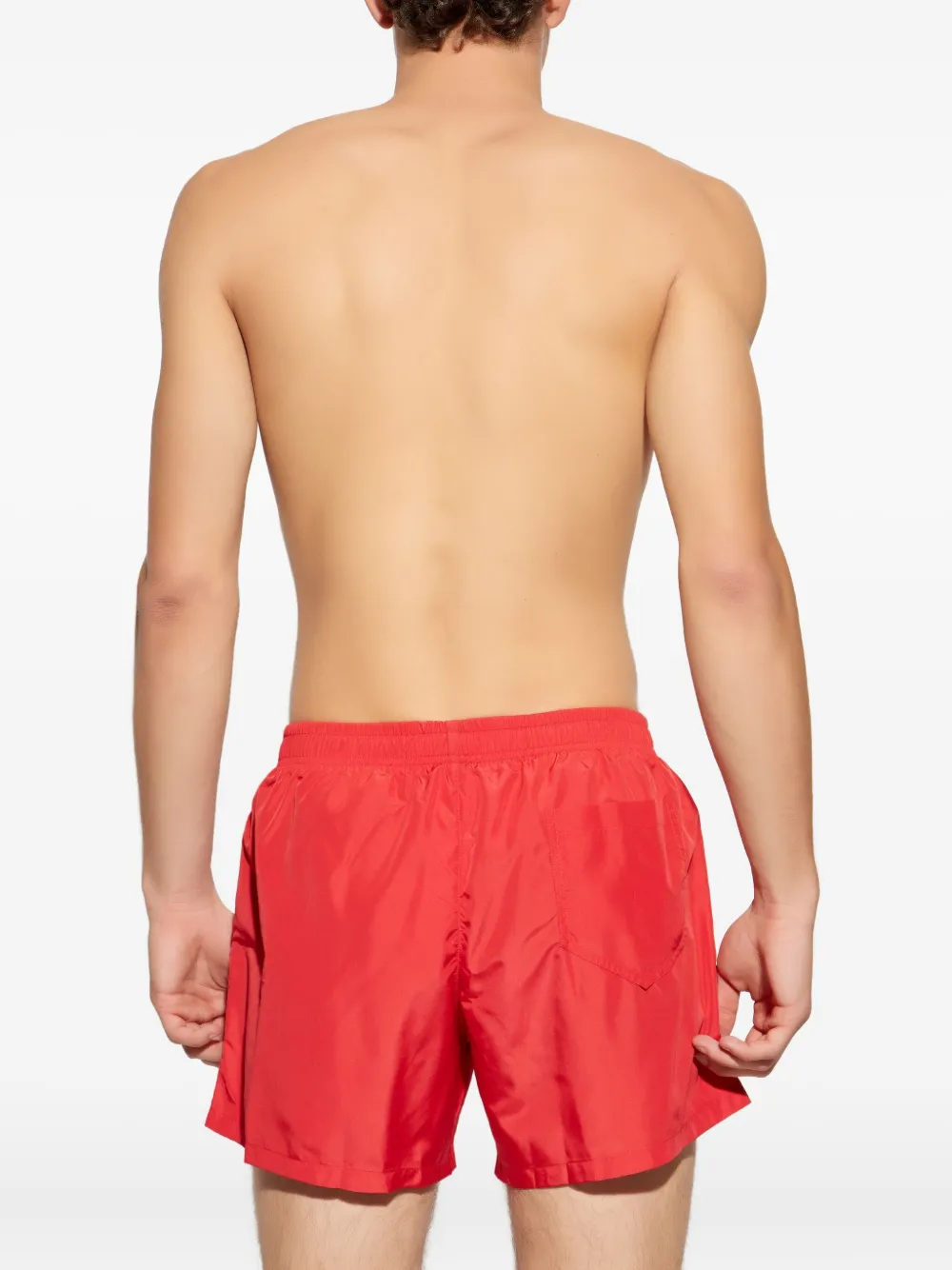 Moschino Logo Drawstring Beachwear In Red