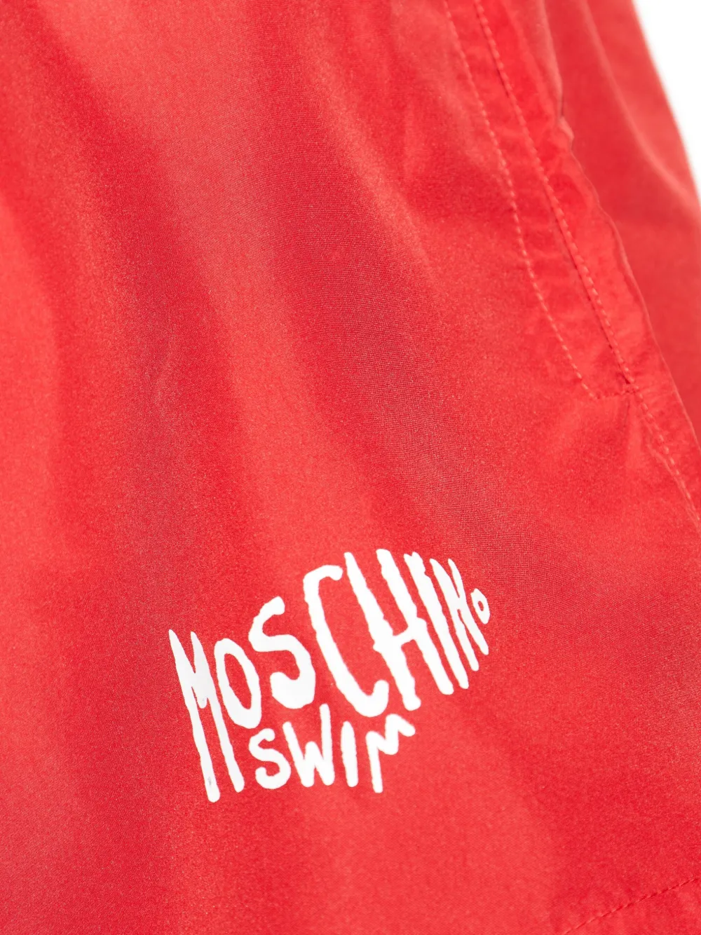 Moschino Logo Drawstring Beachwear In Red