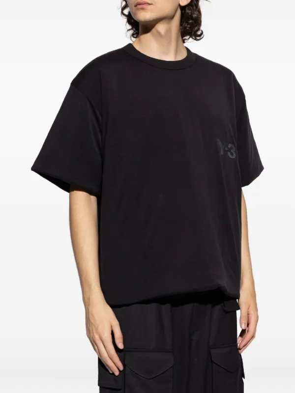 Y-3 logo-print T-shirt | Black | FARFETCH