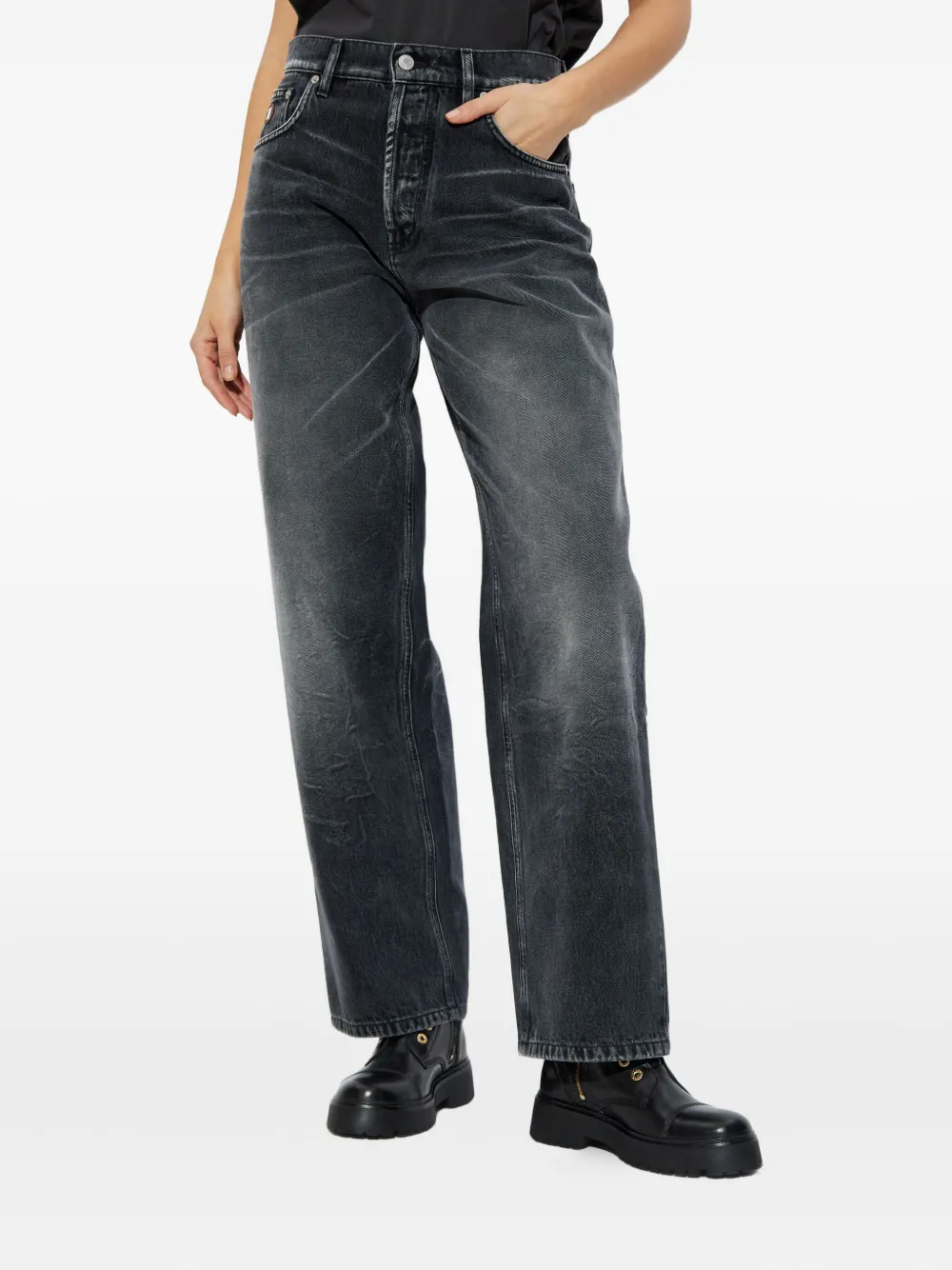 Moschino Jeans With Belt Loops In Black