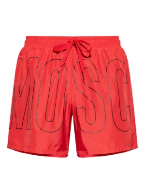 DSQUARED2 Icon-print Drawstring Swim Shorts | Red | FARFETCH