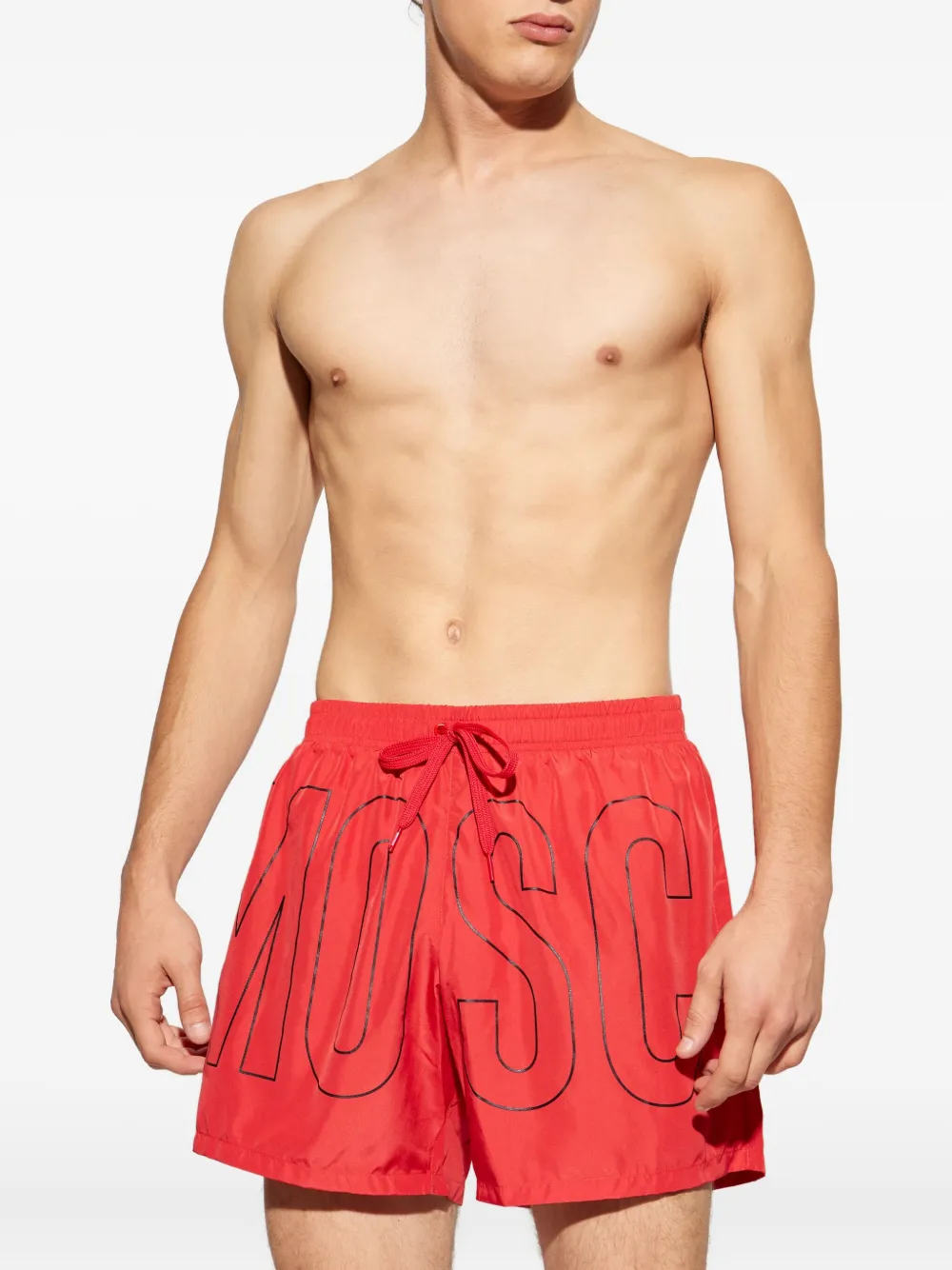 Moschino Logo-print Swim Shorts In Red