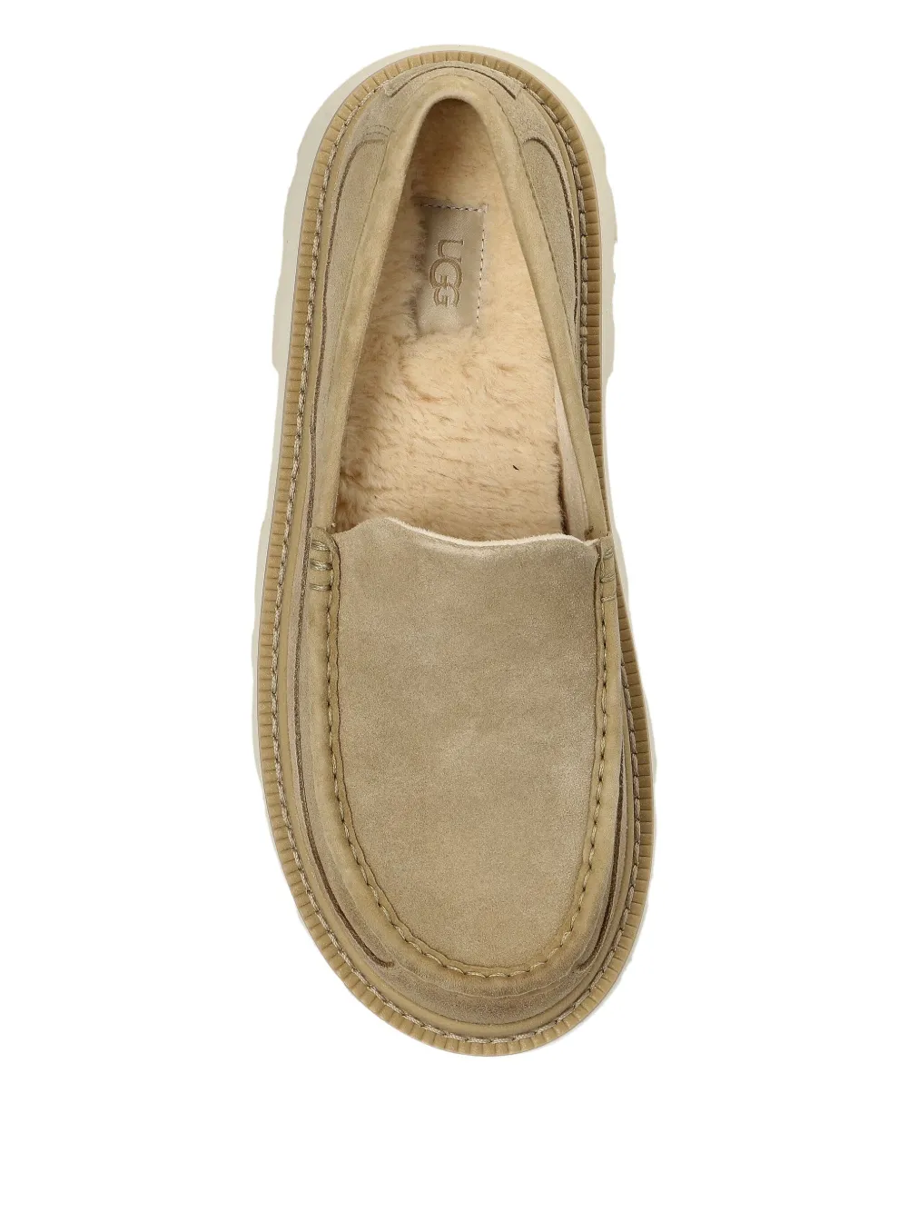 Ugg Chunky Loafers In Beige Suede Leather In Neutral