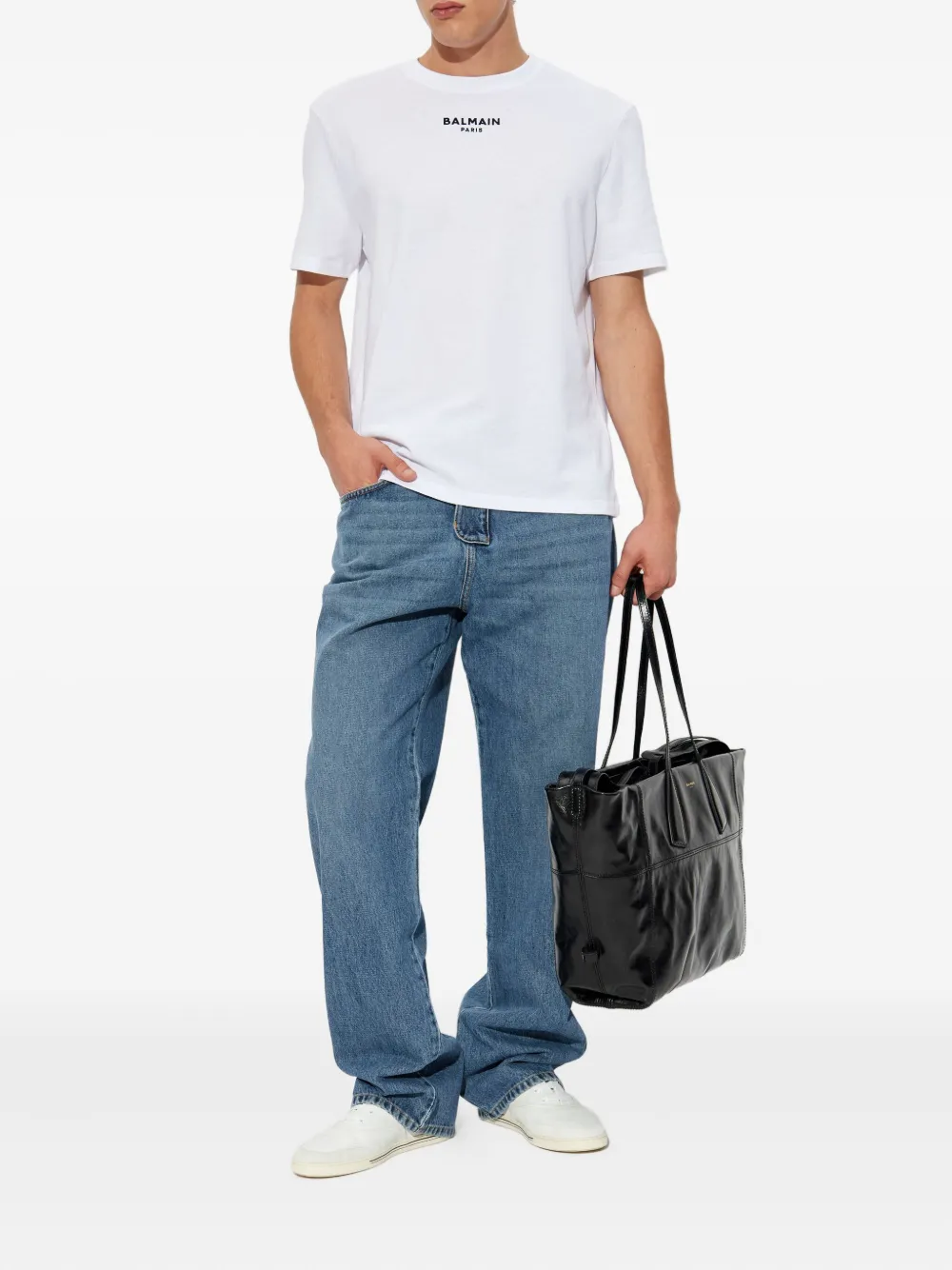 Balmain logo-patch jeans - Blauw