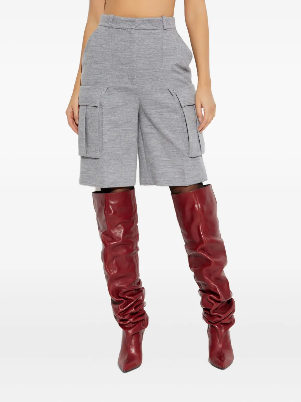 Balmain Cargo-pocket Shorts In Gray