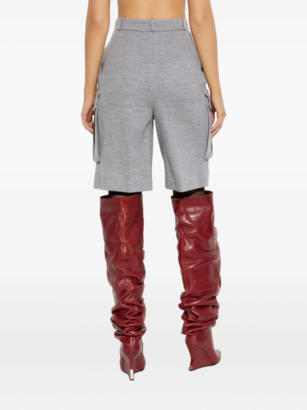 Balmain Cargo-pocket Shorts In Gray