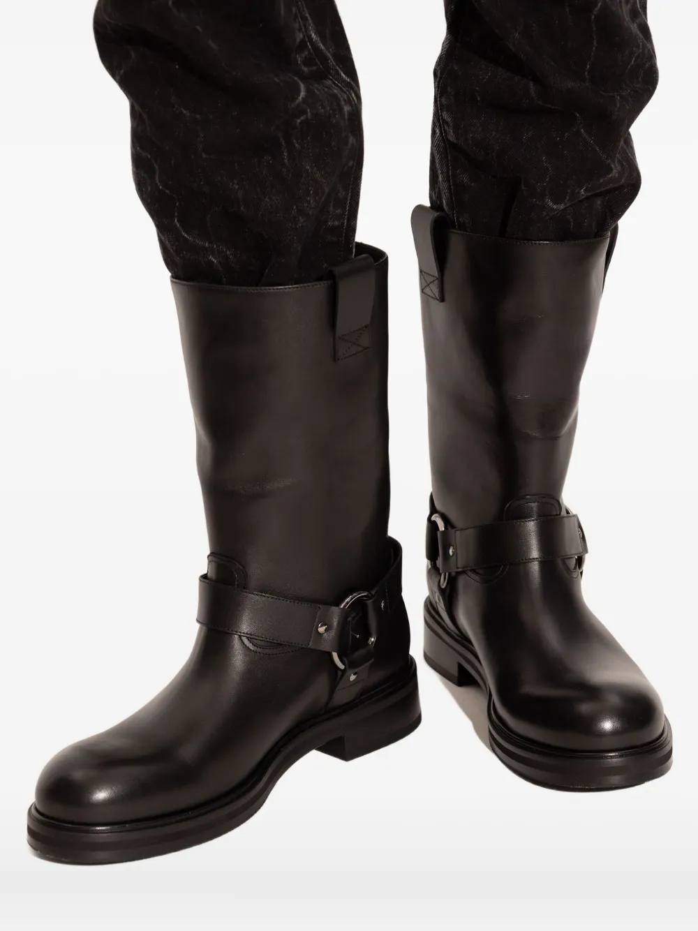 Dolce & Gabbana Harness Strap Boots In Black