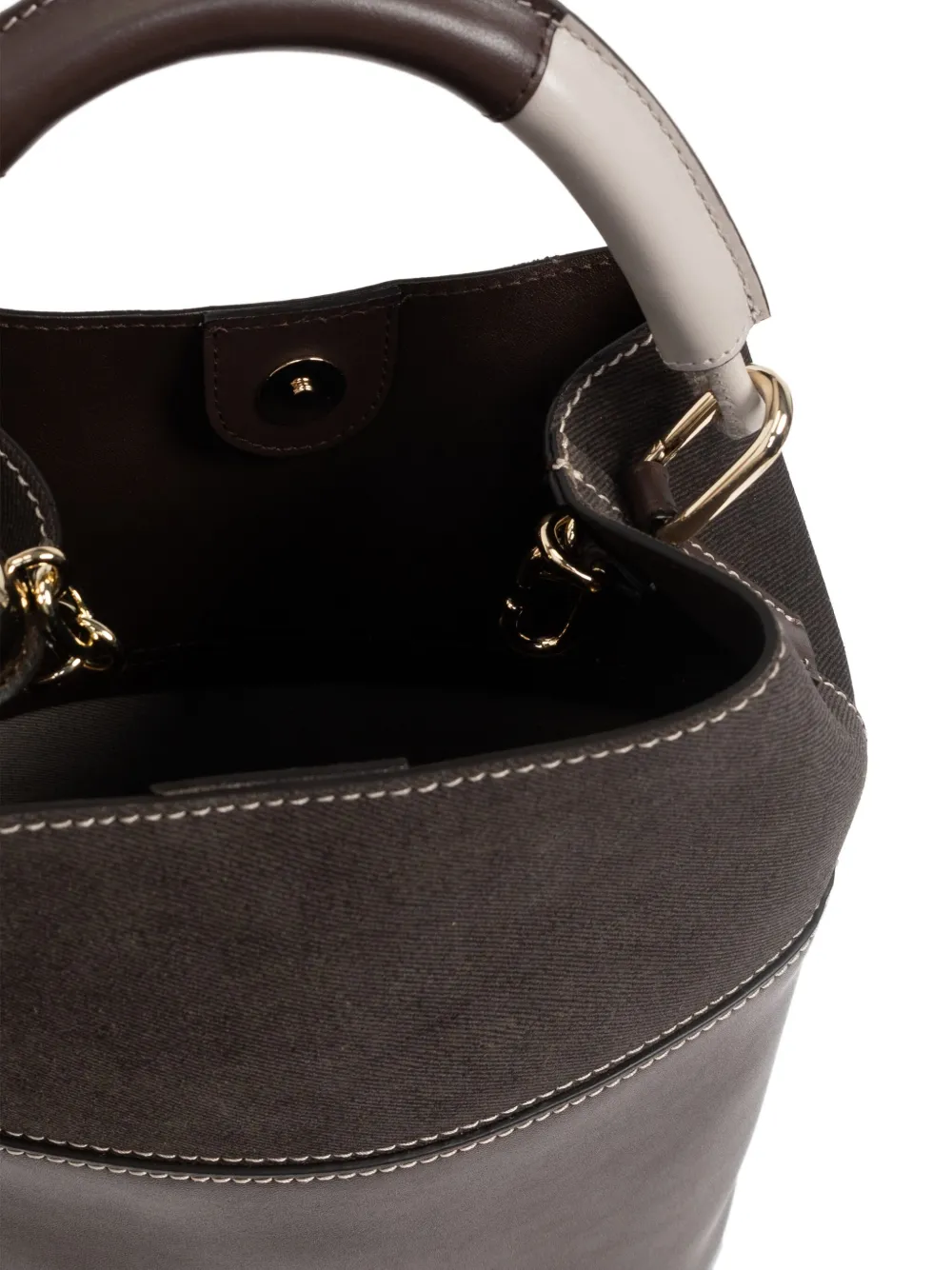 Furla Sfera Panelled Bucket Bag In Brown