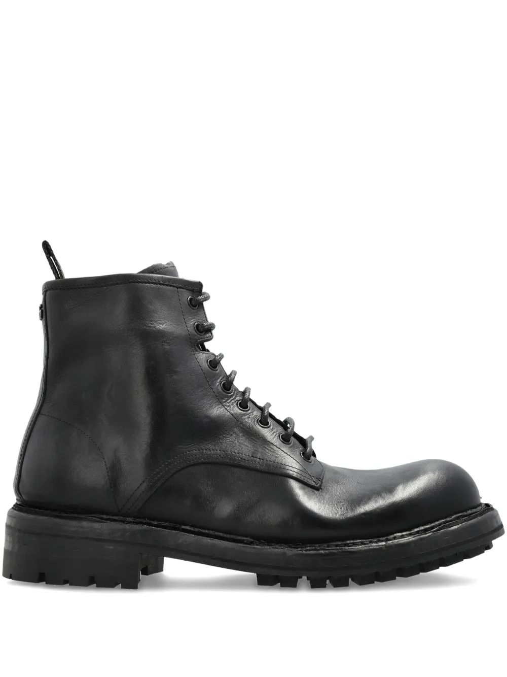 Dolce & Gabbana Leren veterlaarzen Zwart