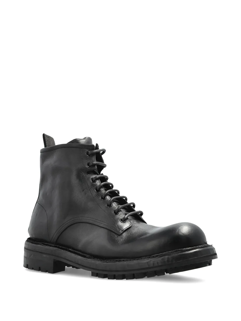 Dolce & Gabbana Leren veterlaarzen Zwart