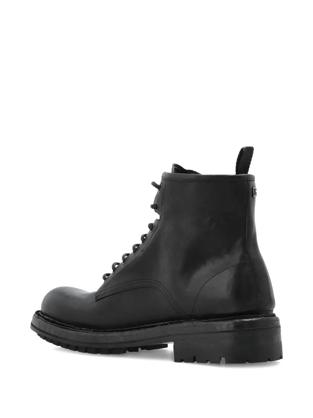 Dolce & Gabbana Leren veterlaarzen Zwart