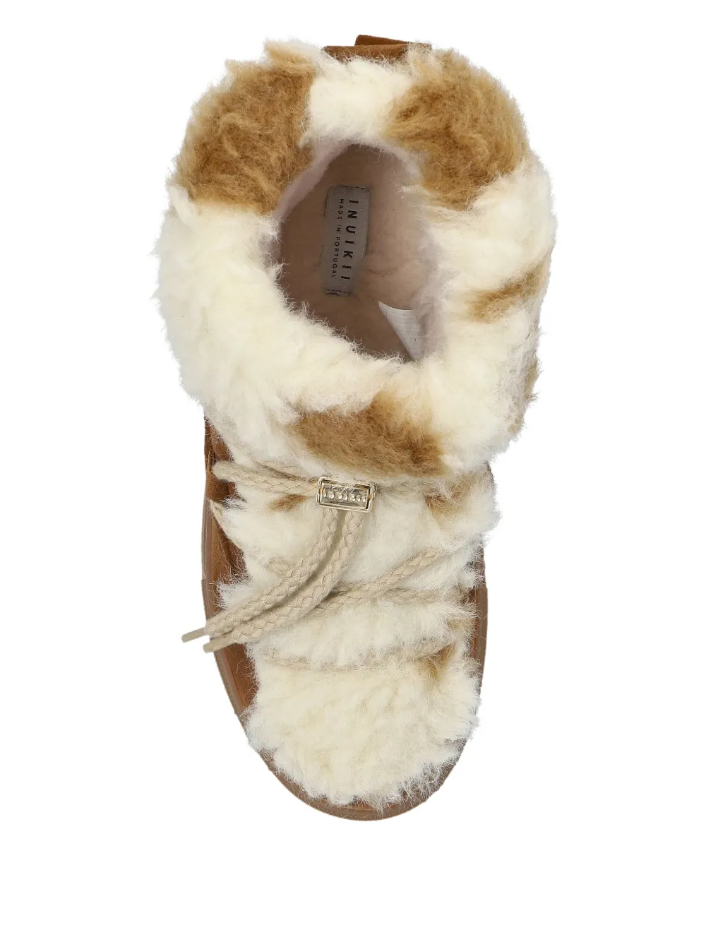 Inuikii Fur sneakers met veters Bruin