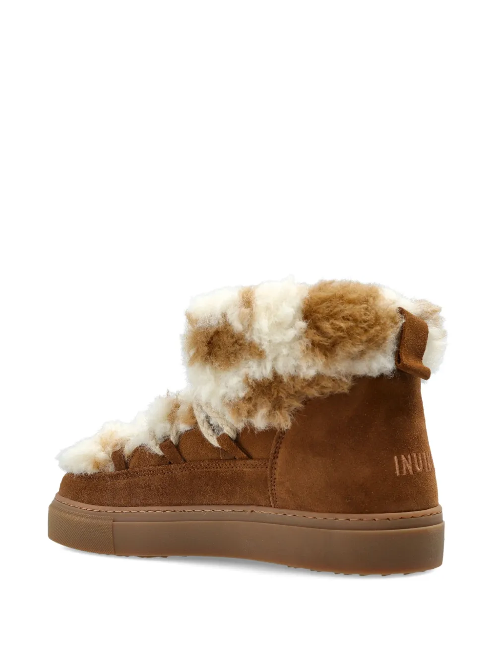 Inuikii Fur sneakers met veters Bruin