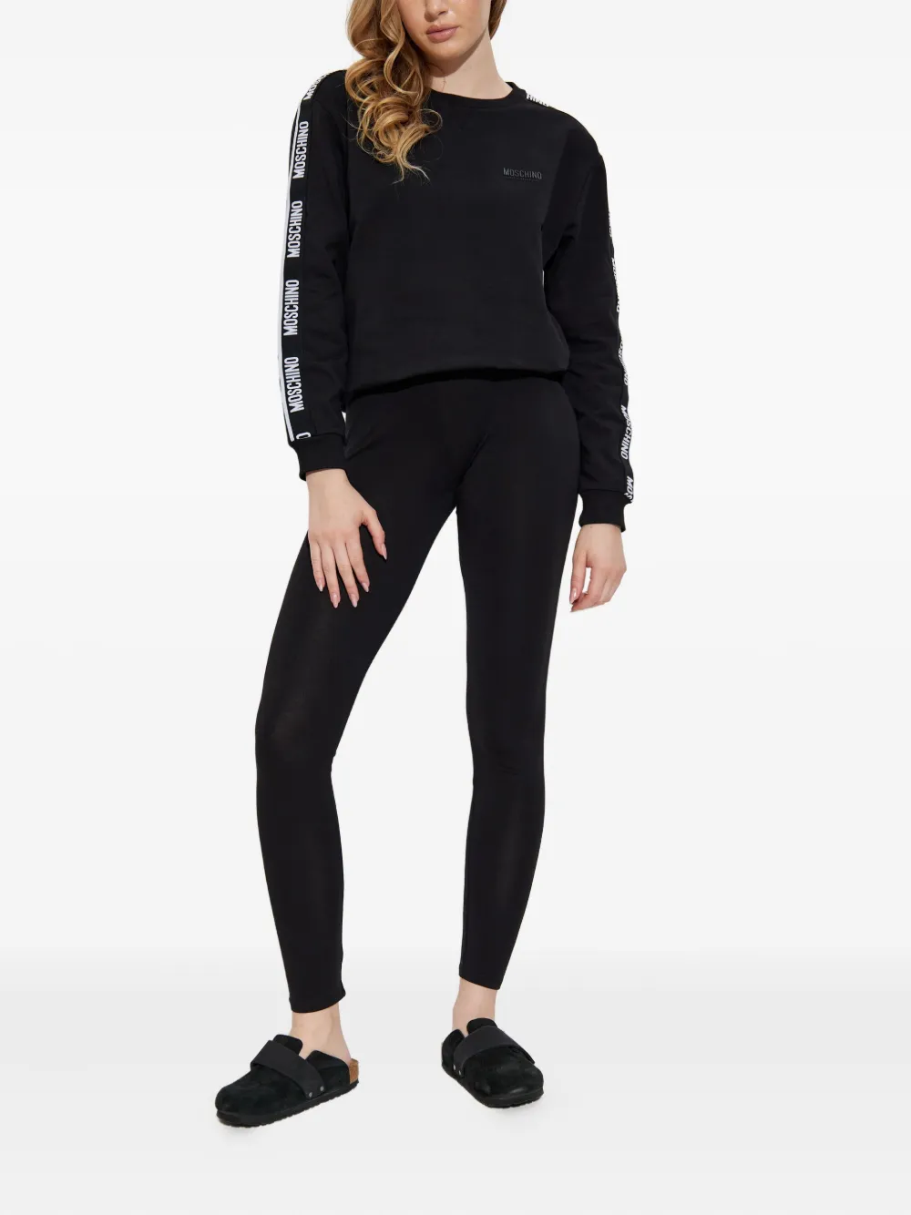 Moschino Sweater met logoband Zwart