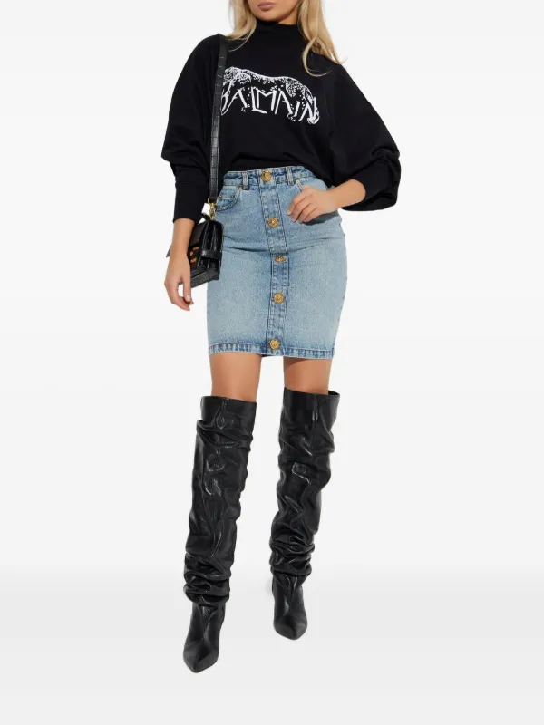 Balmain グラフィック タートルネックセーター | ブラック | FARFETCH JP