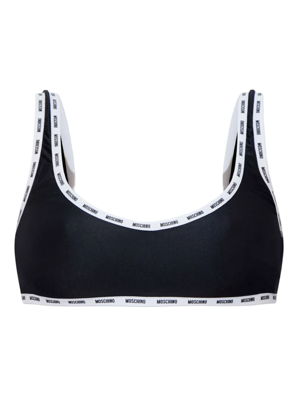 Moschino logo-trim bikini top - Nero