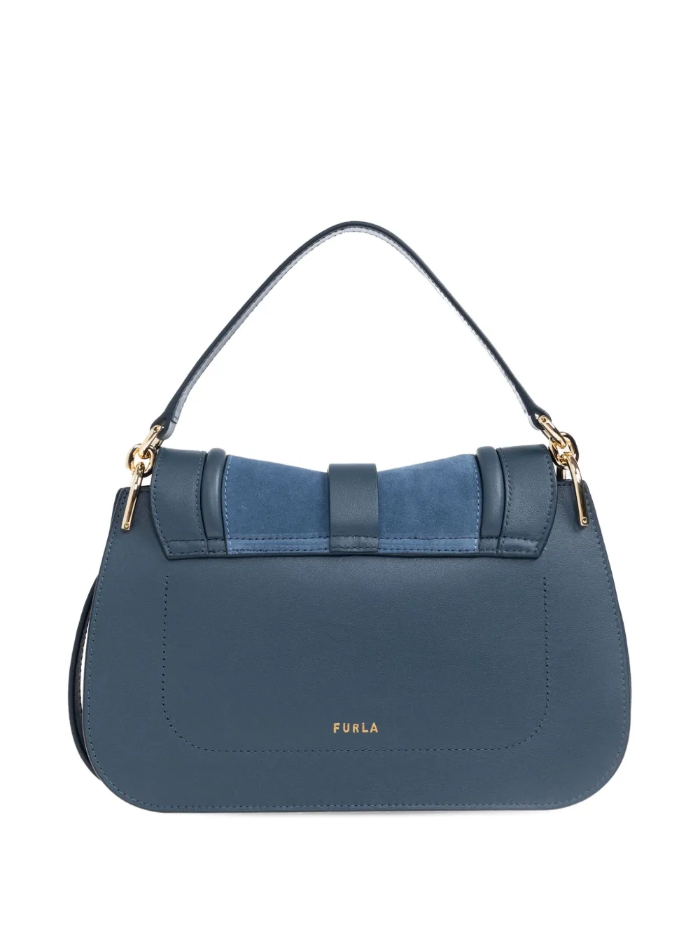 Furla Flow Buckle-strap Tote Bag In Blue