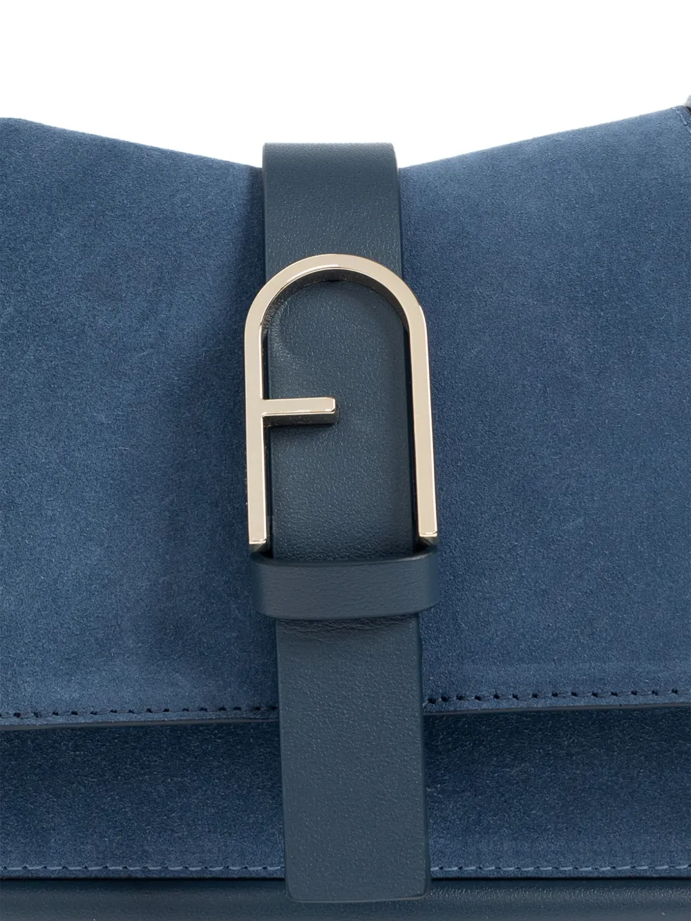 Furla Flow Buckle-strap Tote Bag In Blue