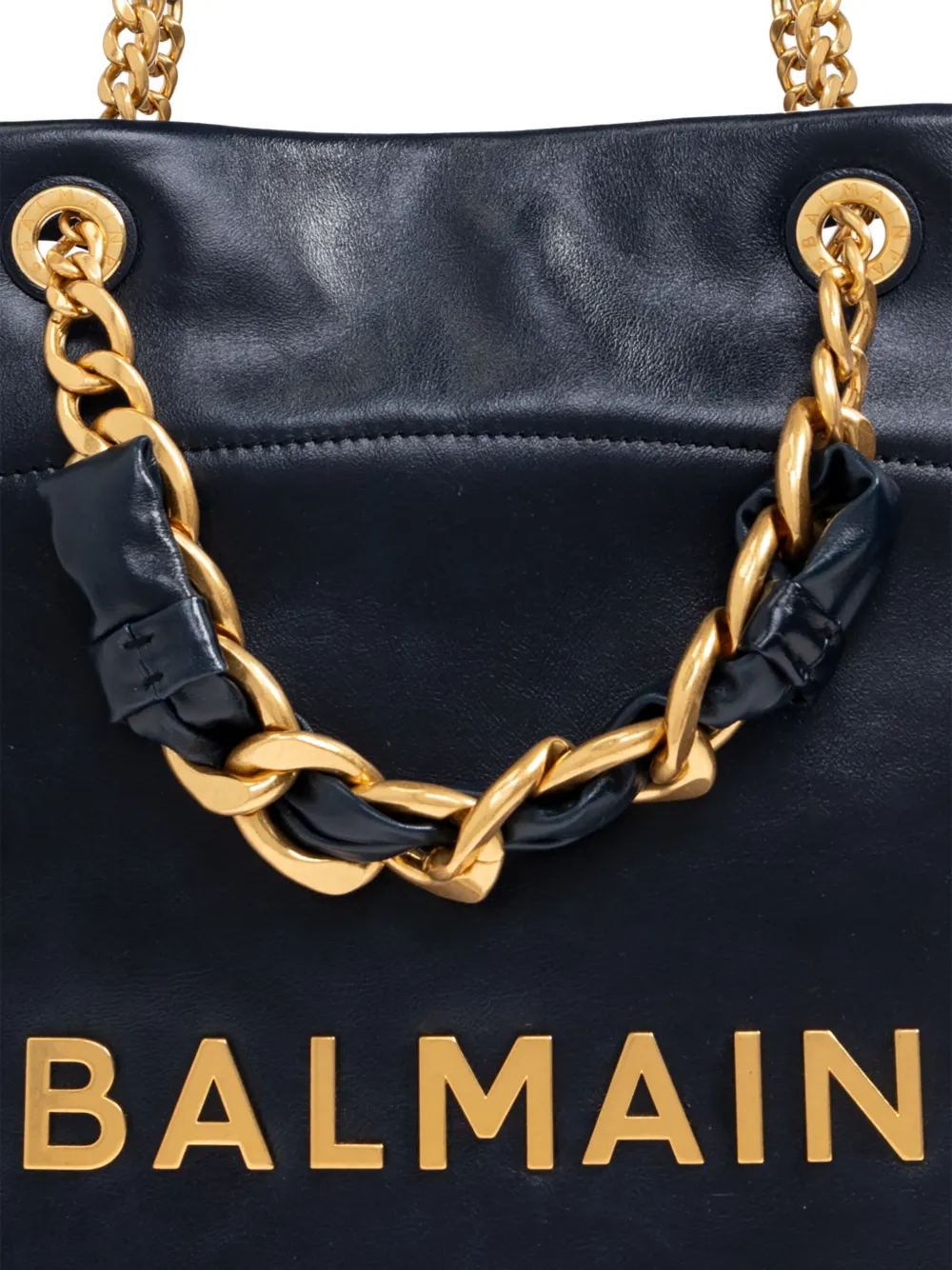 Balmain Schoudertas met kettingdetail en logo Blauw
