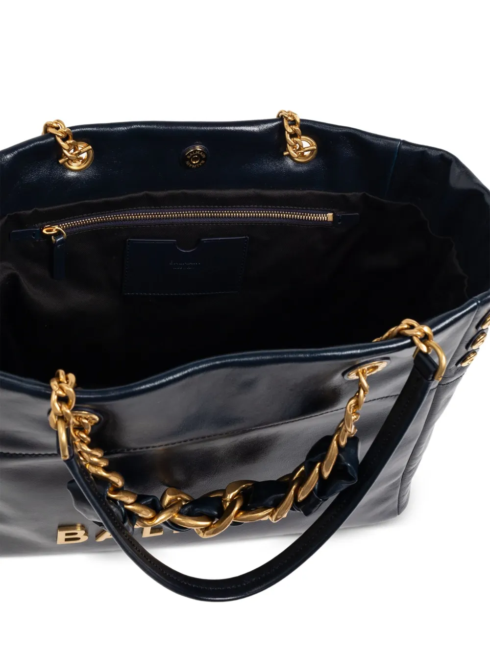 Balmain Schoudertas met kettingdetail en logo Blauw