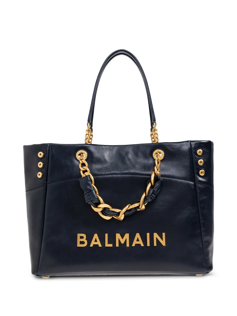 Balmain Schoudertas met kettingdetail en logo Blauw