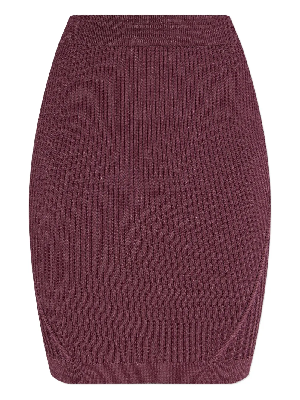 Balmain Ribbed Mini Skirt In Purple