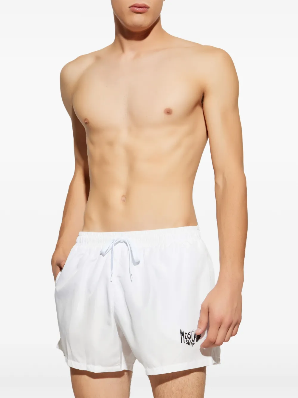 Moschino Zwembroek met logo Wit