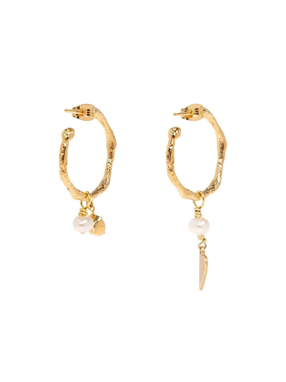 Forte Forte Heart-charm Hoop Earrings In Gold