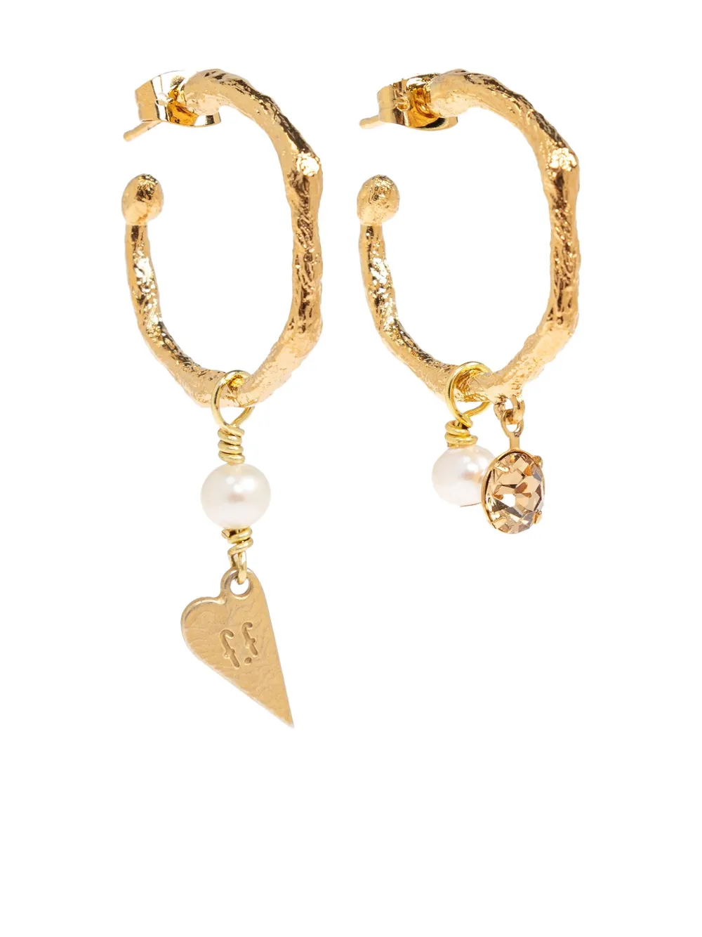 Forte Forte heart-charm hoop earrings | Gold | Image 1