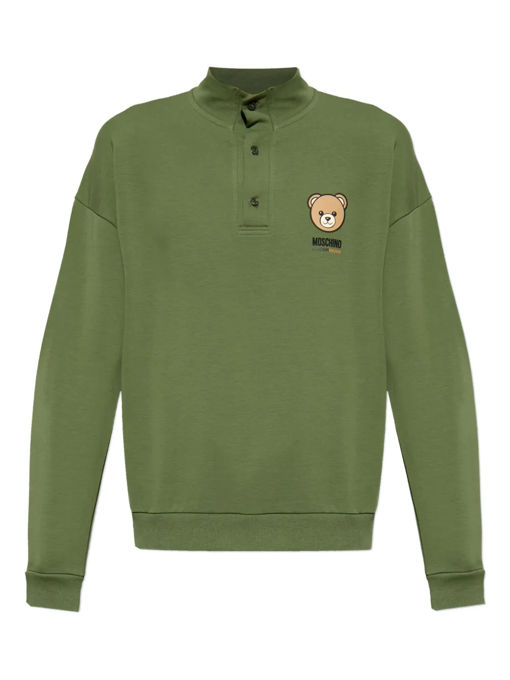 Moschino Button Bear-graphic Polo Shirts In Green