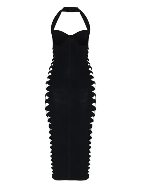 Balmain vestido midi con aberturas