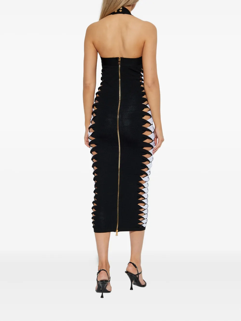 Balmain Midi-jurk met uitgesneden detail Zwart