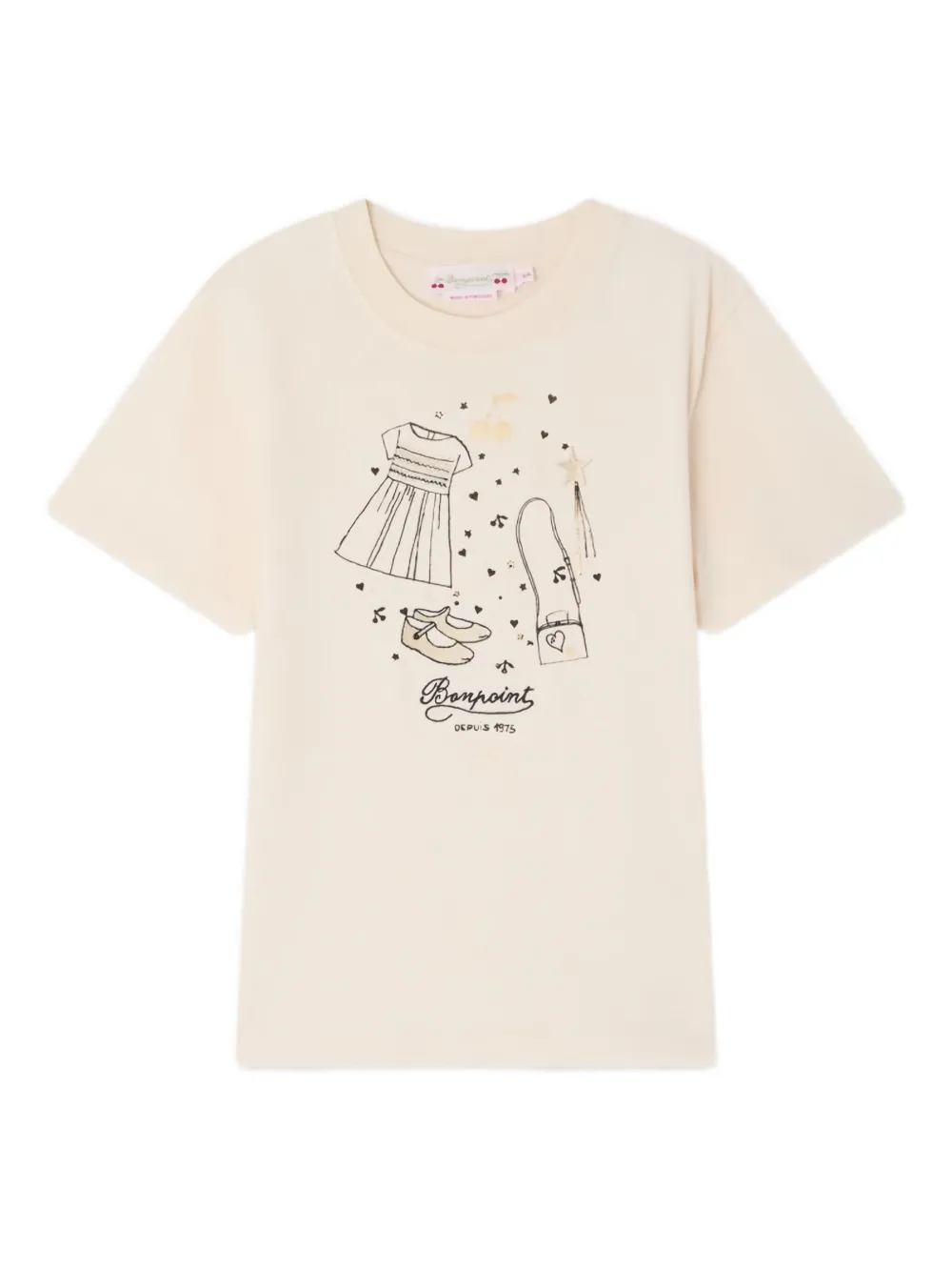 Bonpoint Thida embroidered T-shirt | Neutrals | Image 1