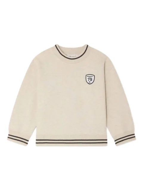 Bonpoint logo-patch ribbed-trim sweatshirt