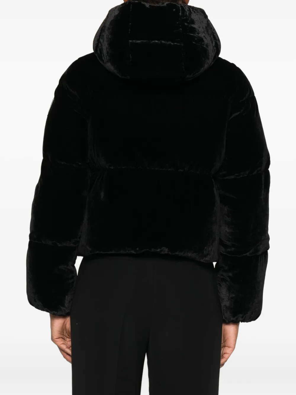 Elisabetta Franchi Hooded Puffer Jacket In Black