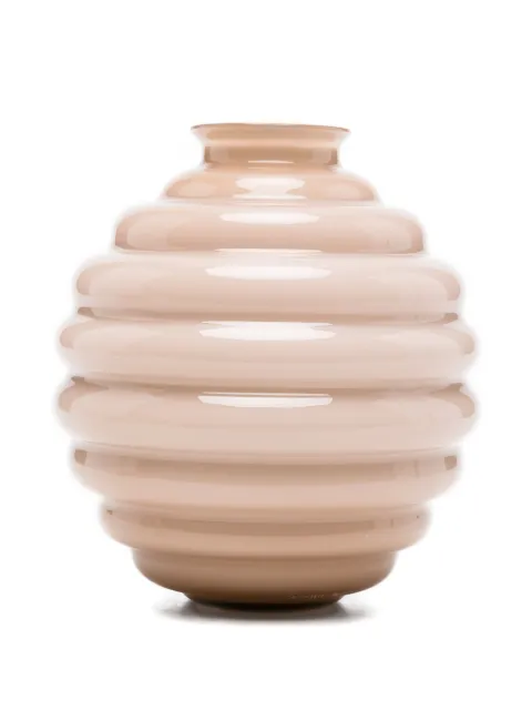 Venini Deco ribbed vase (17cm x 18cm)