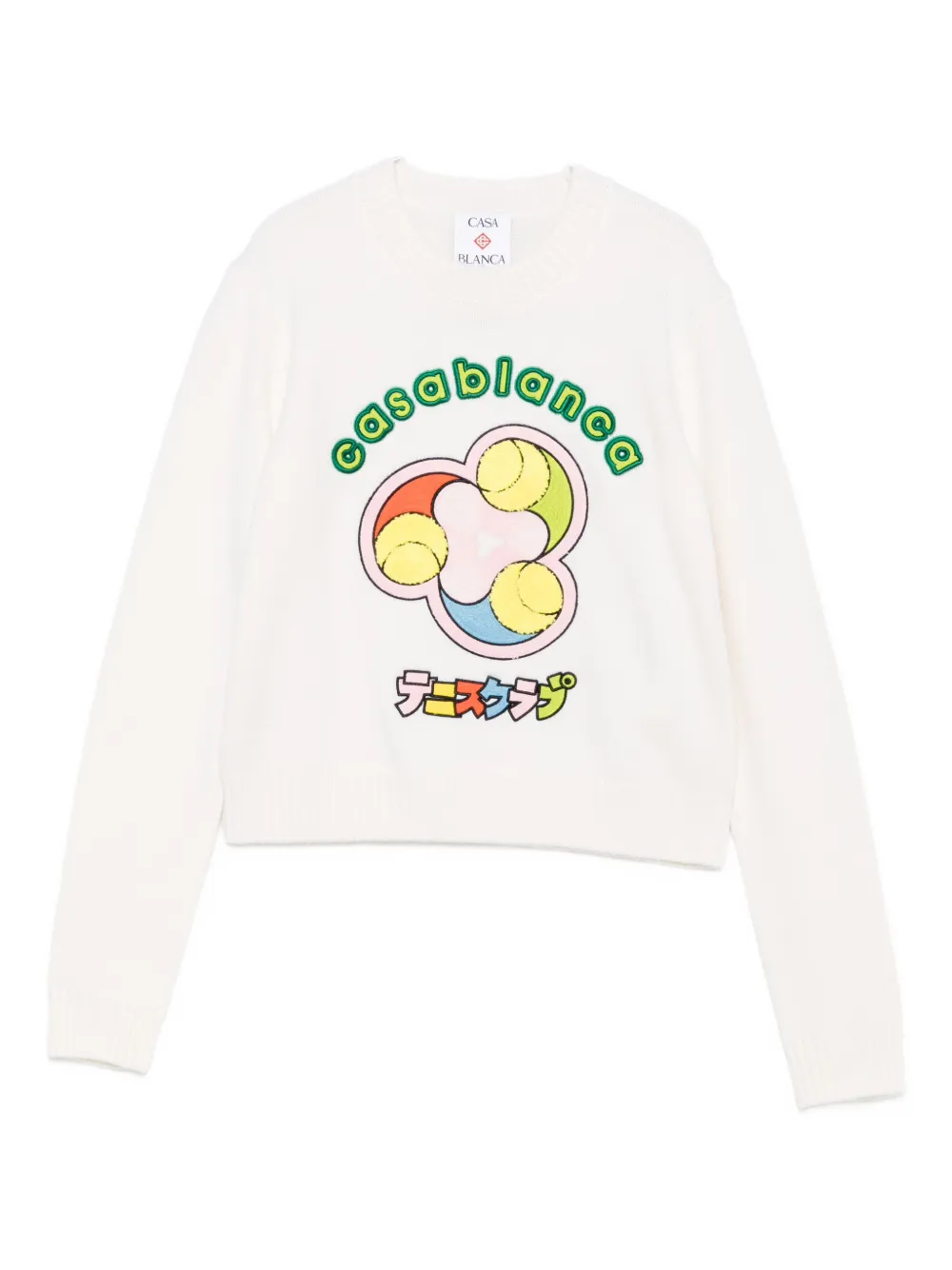 Casablanca White Sweater With Tennis Club Embroidery In White