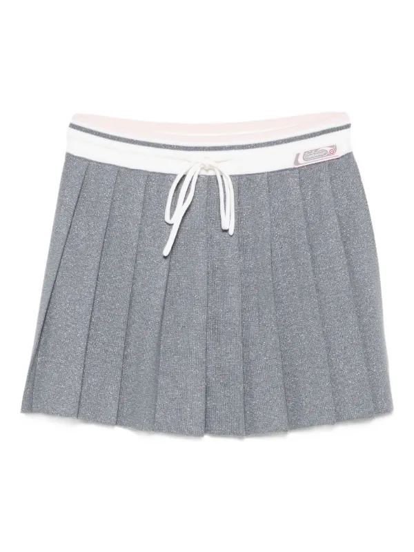 Casablanca Pleated Drawstring Skirt in Grey