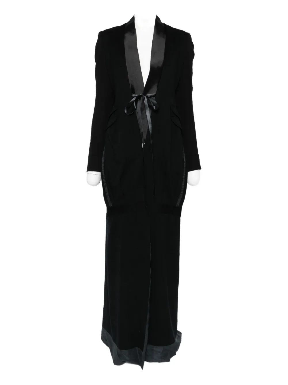 Marc Le Bihan Satin-lapel Single-breasted Coat In Black