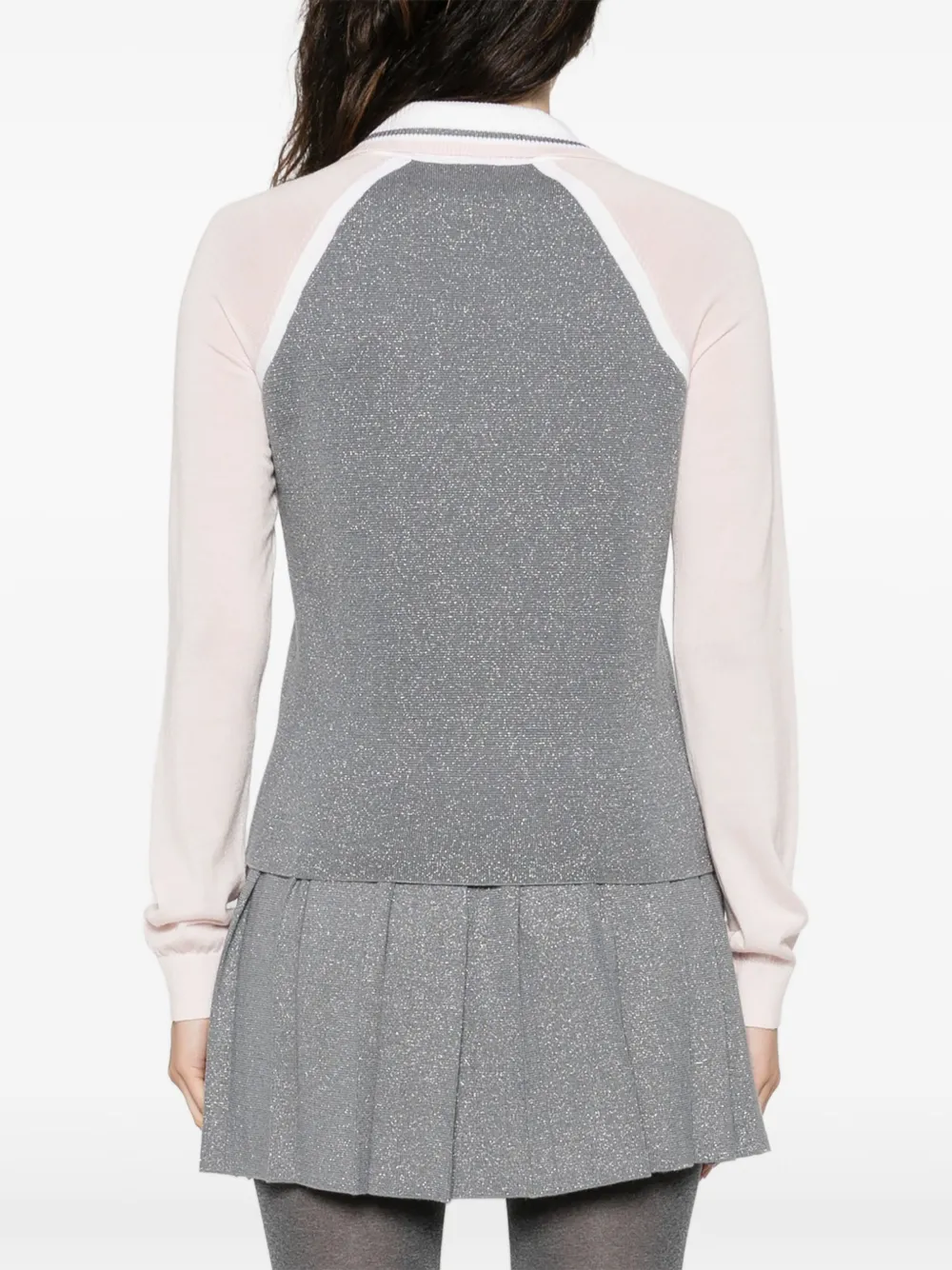 Casablanca Tennis polotop met lange mouwen Zilver