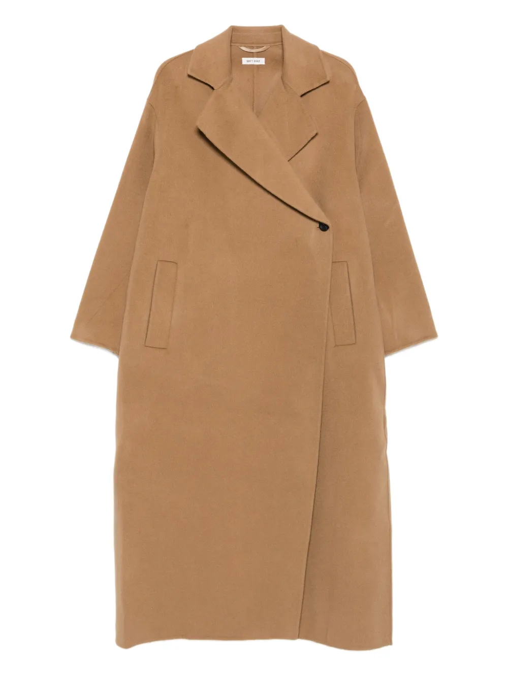 Soft Goat double-breasted patch-pocket coat - ニュートラル Soft Goat double-breasted patch-pocket coat - ニュートラル