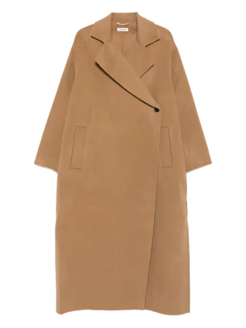 Soft Goat double-breasted patch-pocket coat