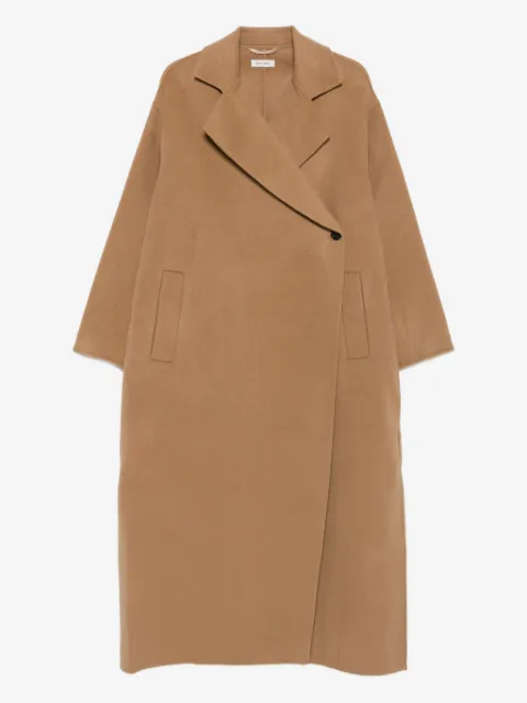 Soft Goat double-breasted patch-pocket coat