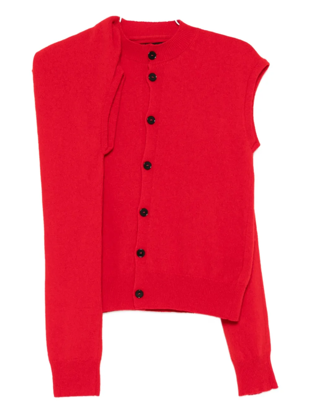 Alainpaul Button Cardigan In Red