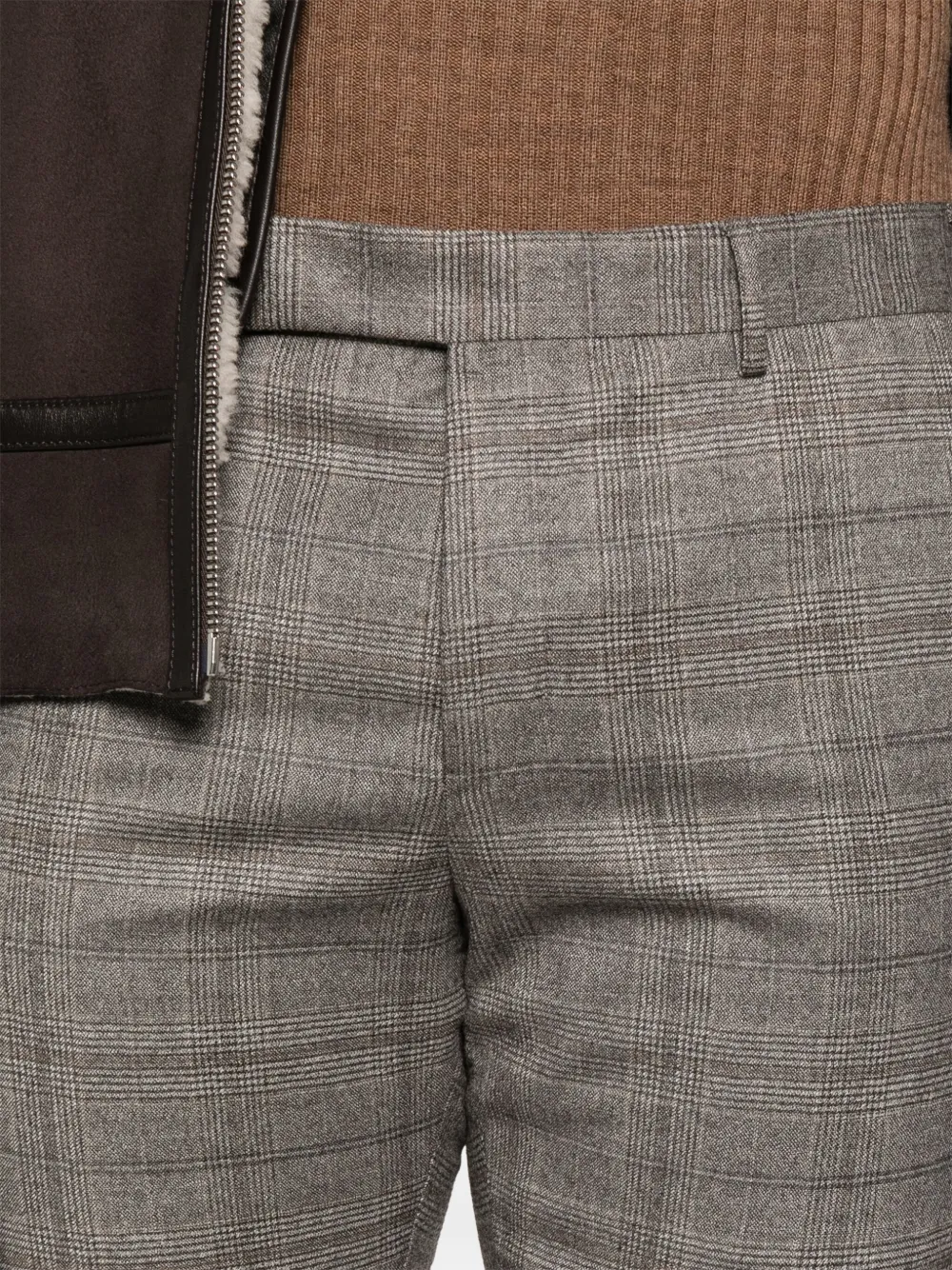Pt Torino Checked-pattern Trousers In Gray