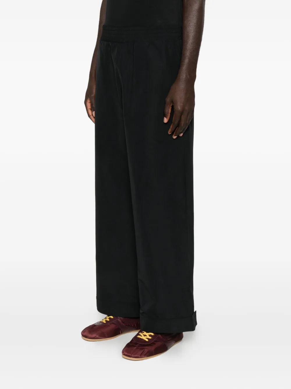 Plan C Broek met elastische taille Zwart