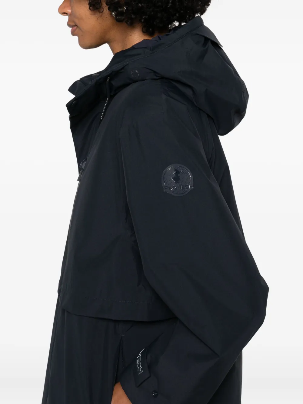 Save The Duck Logo-patch Parka Coat In Blue