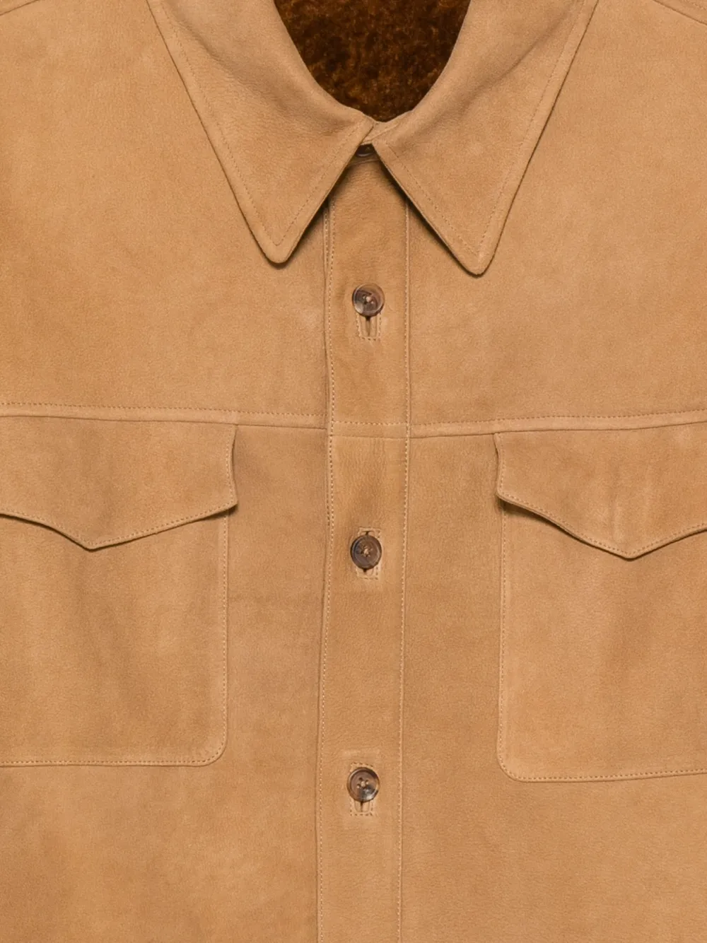 The Row Button-down Flap-pocket Shirt Jacket In Brown