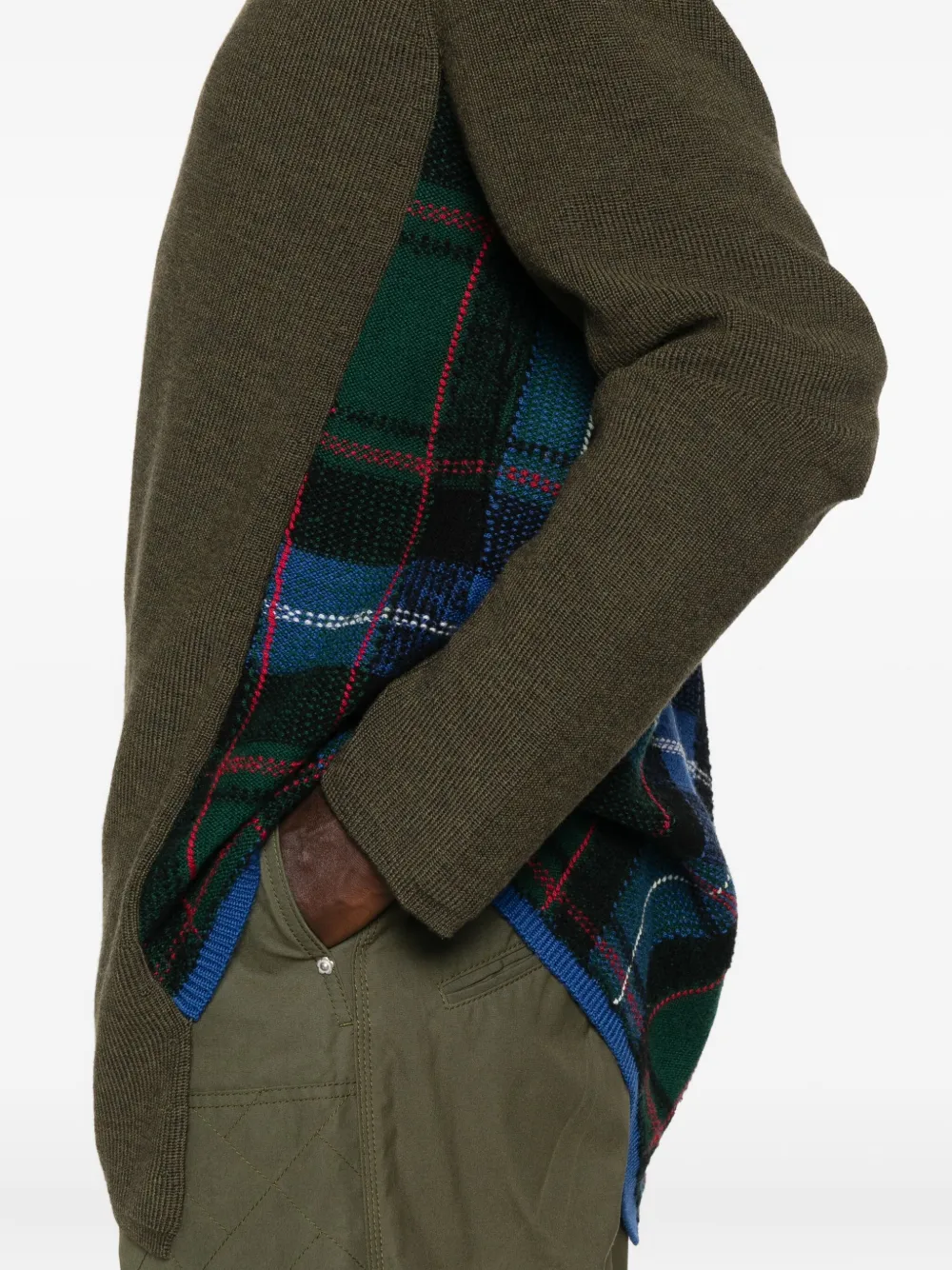 Comme des Garçons Homme Plus Geribbelde trui met vlakken Groen